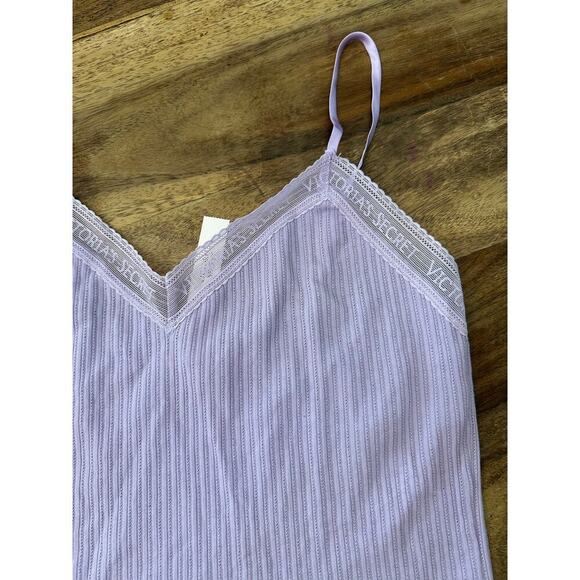 NWT Victoria's Secret Purple Lace-Trim Pointelle Cami & Shorts Set Size Medium - Picture 10 of 10